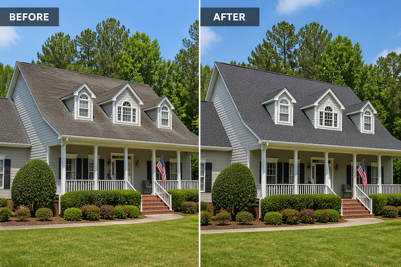 Roof before replacement in Eastern NC